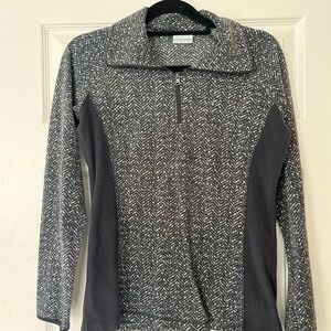 Columbia Gray and Black Quarter-Zip Pullover Small